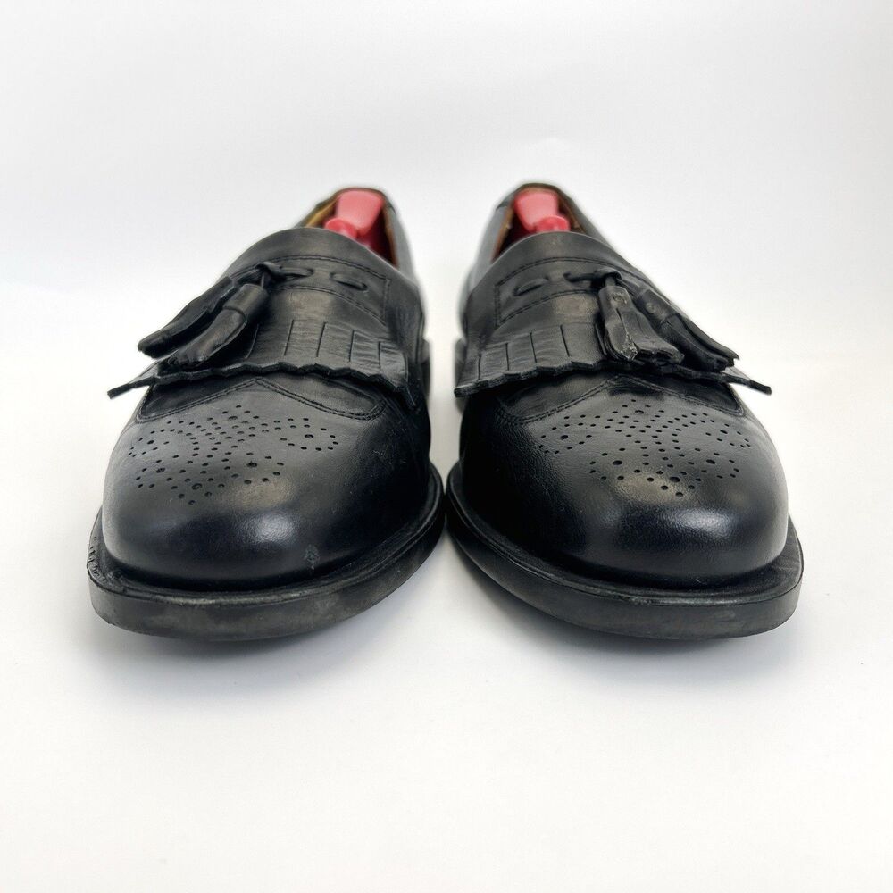 Sandro Moscoloni Vineyard Loafers Mens Sz 9 D Black Wingtip Kiltie Tassel 8101 - Picture 4 of 9